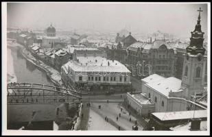 cca 1930-1940 Szendrő István (1908-2000):Nagyvárad, látkép, hátoldalon pecséttel jelzett fotó, feliratozva, 11,5×17,5 cm