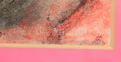 Barta István (1892-1976): Gesztusok. Akvarell, papír, jelzett, üvegezett fakeretben. 28x20 cm