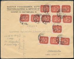 1946 (20. díjszabás) Budapest helyi levél 12 db bélyeggel / Local cover with 12 stamps