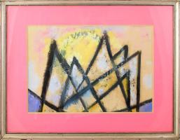 Barta Mária (1897-1969): Geometria és gesztus. Vegyes technika, papír, jelezve balra lent, üvegezett...