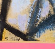 Barta Mária (1897-1969): Geometria és gesztus. Vegyes technika, papír, jelezve balra lent, üvegezett...