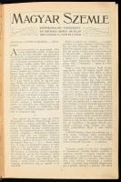 1906 A Magyar Szemle XVIII. évfolyamának számai egybekötve (nem teljes évfolyam), sérült félvászon-kötésben, hiányzó gerinccel, belül a lapok nagyrészt jó állapotban