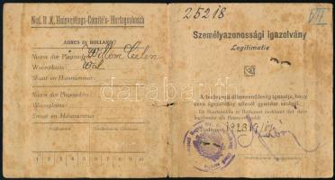 1923 Személyi igazolvány-útlevél Hollandiába utazáshoz, Országos Gyermekvédő Liga