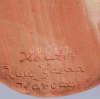 Figurális butykos, Karcag, jelzett, mázhibákkal, m: 17 cm