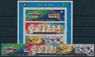 American - Soviet space travelling, Apollo - Sojus set in pairs + blocks, Amerikai-szovjet űrutazási vállalkozás, Apollo-Sojus sor párokban + blokk