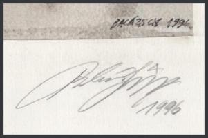 Balázs György (1927-2015): Kikötő. Akvarell, papír, jelzett, paszpartuban. 15x22 cm