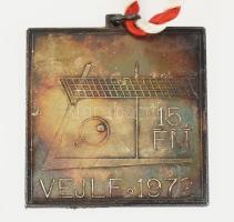 1972 Velje Asztalitenisz érem, ping-pong medal ezüstözött 5x5 cm
