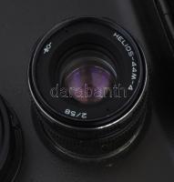 Fotó puska készlet tartalék objektívvel, kompletten, dobozzal, tartalék helios 44 objektívvel, szűrő...