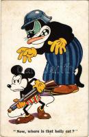 1932 Now, where is that bally cat? Mickey Mouse. Walter E. Disney A. R. Co. i. B. 1781. (EB)