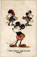 1932 Ain't I nice? And I'm still single! Mickey and Minnie Mouse. Walter E. Disney A. R. Co. i. B. 1793. (fl)