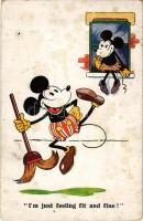 1951 I'm just feeling fit and fine! Mickey and Minnie Mouse. Walter E. Disney A. R. Co. i. B. 1795. (fl)