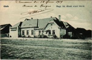 1919 Óbéba, Óbéb, Beba Veche (Temes); M. kir. állami elemi iskola. Fogyasztási szövetkezet kiadása / elementary school