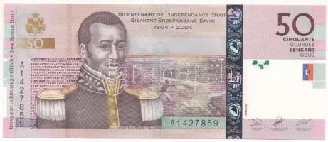 Haiti 2004. 50G "Haiti függetlenségének bicentenáriuma" emlékkiadás T:AU Haiti 2004. 50 Gourdes "Bicentennial of Haiti's Independence" commemorative issue C:AU  Krause P#274