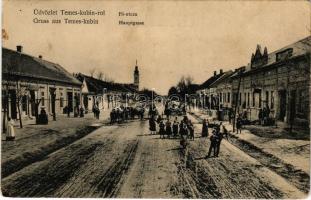 1910 Kevevára, Temeskubin, Kovin; Fő utca, üzletek, Kaszinó szálloda. Batka Sándor felvétele / Hauptgasse / main street, shops, Casino Hotel (fl)