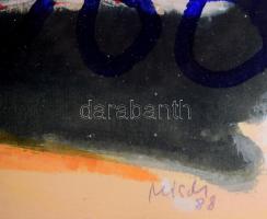 Misch Ádám (1935-1995): Egy júliusi napon/An einem Tag im Juli, 1988. Akril, papír, jelezve középen ...