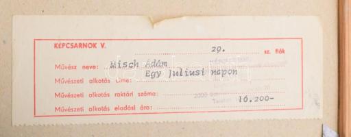 Misch Ádám (1935-1995): Egy júliusi napon/An einem Tag im Juli, 1988. Akril, papír, jelezve középen ...