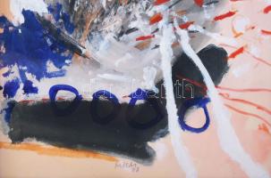 Misch Ádám (1935-1995): Egy júliusi napon/An einem Tag im Juli, 1988. Akril, papír, jelezve középen ...