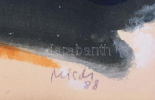 Misch Ádám (1935-1995): Egy júliusi napon/An einem Tag im Juli, 1988. Akril, papír, jelezve középen ...