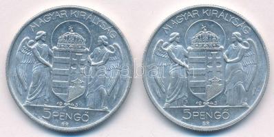 1943. 5P Al "Horthy Miklós születésének 75. évfordulójára" (2x) T:AU,XF Adamo P8.3