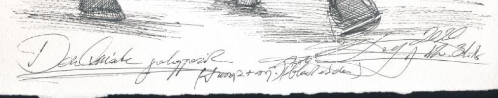 ZéKovács József (Zé Kovács Jozsef, 1951-): Don Quichote galoppozik, 2020. Tus, papír, jelzett, 35×25...