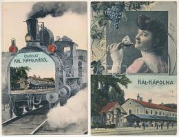 4 db régi magyar város képeslap: Kál-Kápolna, Kápolna, Miskolc / 4 pre-1945 Hungarian town-view postcards