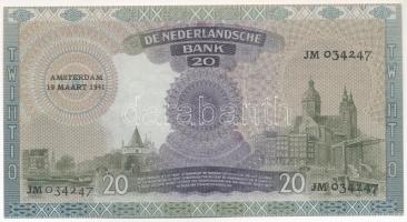 Hollandia 1941. 20G T:AU /
Netherlands 1941. 20 Gulden C:AU
Krause P#54