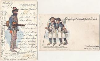 5 db RÉGI magyar folklór művészlap: Göre levelezőlapok (Gárdonyi Géza) / 5 pre-1945 Hungarian folklo...