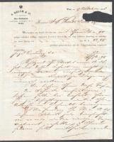 1868 Wien, S. Reich üveggyár, fejléces számla