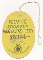 1943. "Vöröskeresztes Gyűjtőnapok" 2P adomány megváltási jegy T:VF