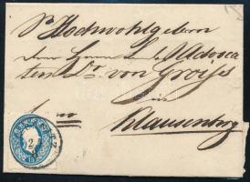 1863 Levél 15kr bérmentesítéssel, Czernowitzon át Kolozsvárra, WISCHNITZ - KLAUSENBURG