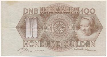 Hollandia 1947. 100G T:F folt /
Netherlands 1947. 100 Gulden C:F spot
Krause P#82