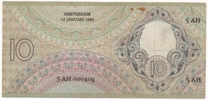 Hollandia 1943. 10G T:F folt
Netherlands 1943. 10 Gulden C:F spot
Krause P#59