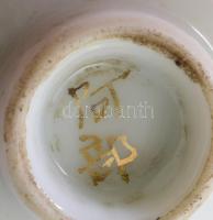 Japán porcelán katonai szakés csésze. cca 1940-1944, Gyalogsági akadémia, Abe tulajdonosi megjelölés...