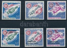 Soviet-American space program set + overprinted set, Szovjet-Amerikai közös űrprogram sor + felülnyomott sor