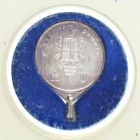 1991. "II. János Pál pápa Magyarországon" kétoldalas Ag emlékérem füllel, előlapján 2db ru...