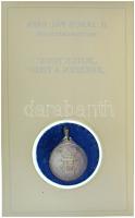 1991. "II. János Pál pápa Magyarországon" kétoldalas Ag emlékérem füllel, előlapján 2db ru...