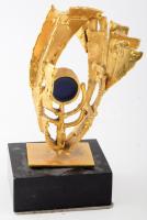 1992 Grétsy László Szarvas Gábor-díja, fém, talpazaton, m: 22 cm