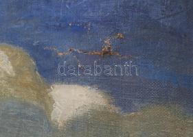 Iványi-Grünwald Béla műhelye: Faluvége. Olaj, vászon, jelezve jobbra lent. Sérült. Dekoratív, kissé ...