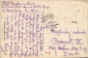 1917 Korneuburg, Feldbahn-Train / Cs. és kir. vasúti és távirati ezred tábori vasútja gőzmozdonnyal ...