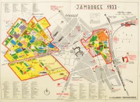 1933 Gödöllő, a Jamboree színes térképe, 1:6000, kiadja: Athenaeum, hajtott, 41×54 cm