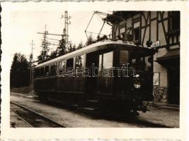 Tátraszéplak, Tatranska Polianka, Westerheim (Magas-Tátra, Vysoké Tatry); Villamos vasútállomás / tramway station, tram, railway station. photo (8,8 cm x 6,4 cm)