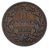 Luxemburg 1860. 10c bronz T:VF Luxembourg 1860. 10 Centimes bronze C:VF Krause KM#23.2