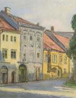 Knopp Imre (1867-1945): Budapesti részlet (Bécsi kapu tér?). Olaj, vászon, jelzett. Dekoratív, kissé...