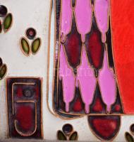 Fajka János (1935-2021): Minó maszkok. Tűzzománc, fémlemez, jelezve balra lent, hátoldalán autográf ...