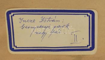 Incze István (1905-1978): Gernyeszegi park nagy fái (Erdély), 1970-es évek. Olaj, karton, jelezve jo...