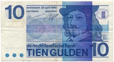 Hollandia 1968. 10G TF  Netherlands 1968. 10 Gulden C:F  Krause P#91b