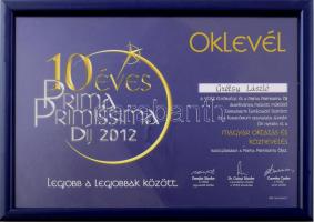 Grétsy László nyelvész (1932-2024) által elnyert 2012-es Prima Primissima Díj. Magyar oktatás és köz...