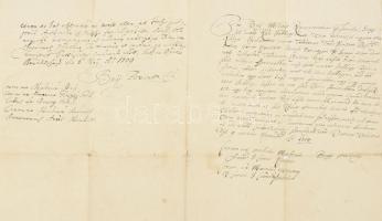 1724 Ludányi Bay Ferenc, bereg vármegyei ispán és testvére Bay Mihály adóslevele, záloglevele