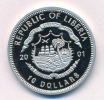 Libéria 2001. 10$ Cu-Ni "Pearl Harbor" egyik oldalon multicolor képpel, díszlapon, telefon...