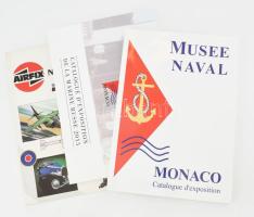 Vegyes hajózási tétel, 2 db: Musee Naval Monaco. Catalogue d'exposition. 2002. Francia nyelven.; Musee Naval Monaco. Catalogue d'exposition de la Marine Russe 2015. Francia nyelven.; + 1991 Airflix New Realeases.